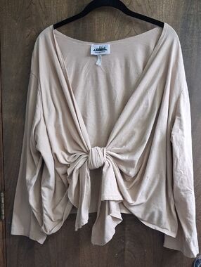 Metropolitan Women's Open-Front Beige Cardigan Sweater